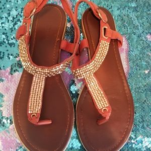 Aldo Rhinestone Thong Flat Sandals